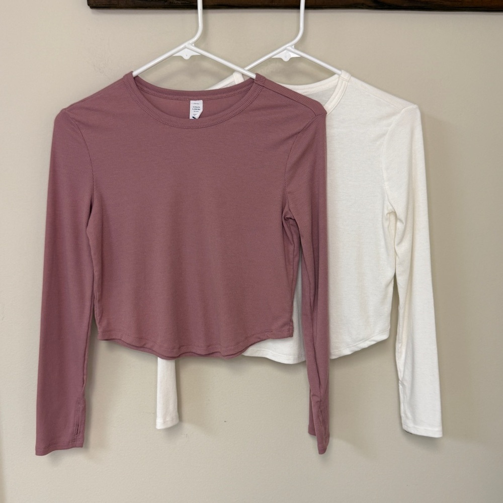Old Navy: Set of (2) Girls UltraLite Long Sleeve Rib-Knit Tees, Size L (10-12) - Picture 2 of 16